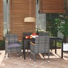 vidaXL Patio Dining Set with Cushions - 5 Piece, Poly Rattan, Gray and Brown, 59.1" Table Length, 4 Chairs - 2 of 4
