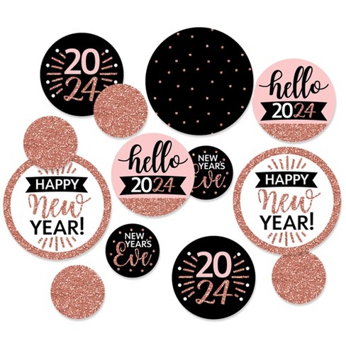 Big Dot Of Happiness Rose Gold Happy New Year - 2024 New Year's Eve Party  Giant Circle Confetti - Party Decorations - Large Confetti 27 Count : Target