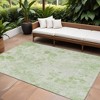 Green And Ivory Floral Washable Indoor Outdoor Area Rug - 2 of 4