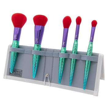 MODA Brush Mythical Sweet Siren 6pc Travel Sized Makeup Brush Flip Kit, Includes Powder, Complexion, Eye Brushes, and Flip Case