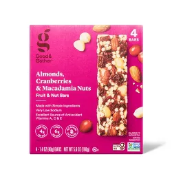 Almonds , Cranberries and Macadamia Fruit and Nut Bars - 5.6oz/4ct - Good & Gather™