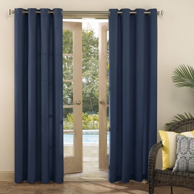Navy Blue Polyester Blackout Grommet Window Panel 54" x 94.5"