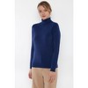 JENNIE LIU Women's 100% Pure Cashmere Long Sleeve Turtleneck Pullover Sweater - 3 of 4