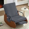 Mjkone Upholstered Corduroy Rocking Chair with Wooden Legs Wrapped in Leather&Adjustable Footrest - 3 of 4