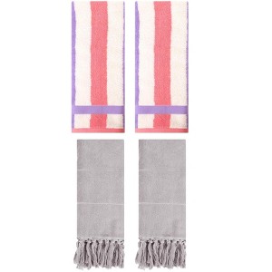 REGALWOVEN 4 Pcs Cotton Bathroom Hand Towels for Home Decoration - 1 of 4