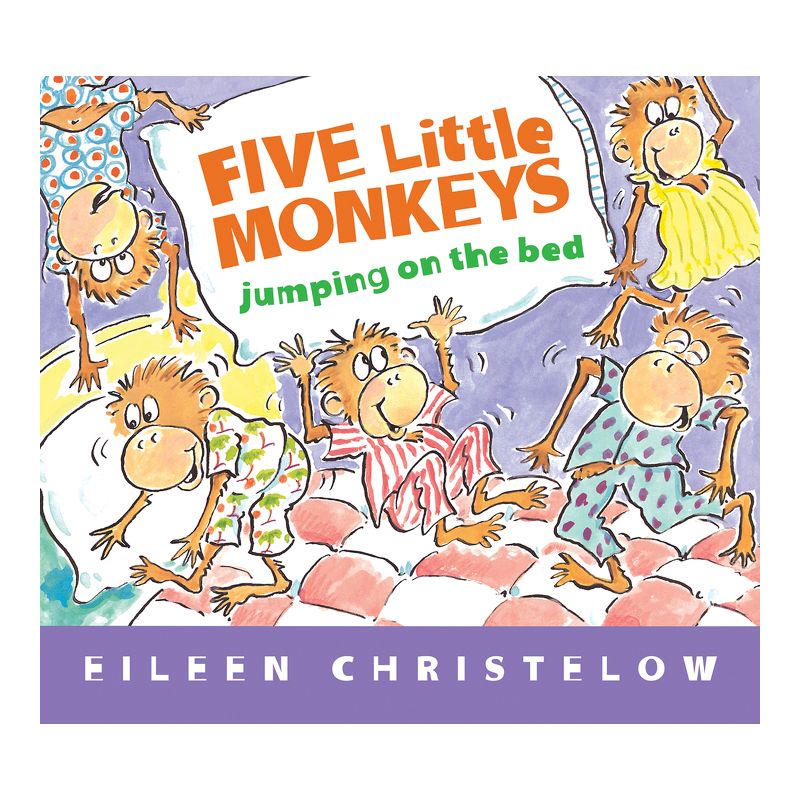 Five Little Monkeys Jumping on the Bed Padded Board Book - (Five Little Monkeys Story) by  Eileen Christelow, 1 of 2