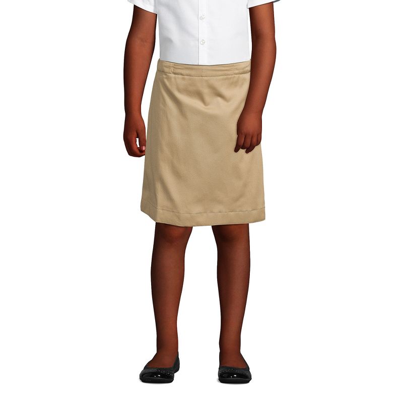 Lands' End School Uniform Kids Slim Blend Chino Skort Top of Knee, 3 of 4