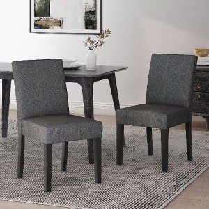 Upholstered Contemporary Armless Dining Chairs – Set of 2 Accent Side Leisure Chairs with Rubberwood Legs -Christopher Knight Home Wingback Chairs - 1 of 4
