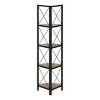 INFURNIC Decorative Bookshelf Corner Etagere Bookcase Metal Frame 4 Tier Shelves Space Saving for Office Bedroom, Black, 17.5"*12.5"*59.25" - 3 of 4