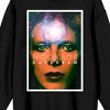 David Bowie Close Up Face Crew Neck Long Sleeve Black Adult Tee - image 2 of 3