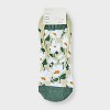 Women's Daisy 3pk Liner Socks - A New Day™ Green/Heather Gray/White 4-10: Cotton Blend, Seamless Toe, Hidden Gel Heel Grip - 2 of 3