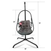 FATMOON Swing Egg Chair with Stand, Wicker Rattan Patio Folding Basket Chair with C Type Bracket , with Cushion and Pillow - 3 of 4