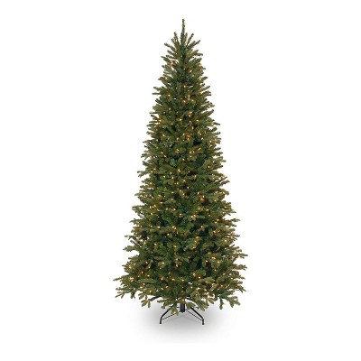 National Tree Company Feel Real 7.5 Foot Tall Artificial Prelit Tiffany Christmas Tree with White Lights and Metal Base, Easy Assembly