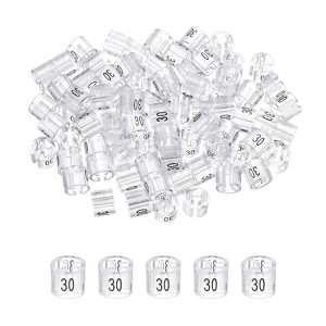 Unique Bargains Plastic Reusable Easy to Recognize Clothes Hanger Sizer Marker Garment Color Coding Clear 100 Pcs - 1 of 4