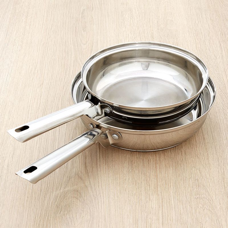The Lakeside Collection Fry Pan Set - Stainless Steel Cookware with Heat-Resistance - Set of 2, 3 of 8