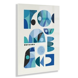Kate & Laurel All Things Decor 23" x 31" Mid Century Fish Blue by Rachel Lee of My Dream Floating Acrylic Unframed Wall Canvas - 1 of 4