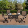 CLIHOME 5-Piece Outdoor Aluminum Dining Set With 4 360° Rotation Chairs & 1 48" Round Woven Dining Table With Umbrella Hole - 2 of 4