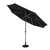 11' x 11' Calypso II Market Patio Umbrella with Solar LED Strip Lights Black - Island Umbrella: Weather-Resistant Aluminum Frame, Crank Tilt - 4 of 4