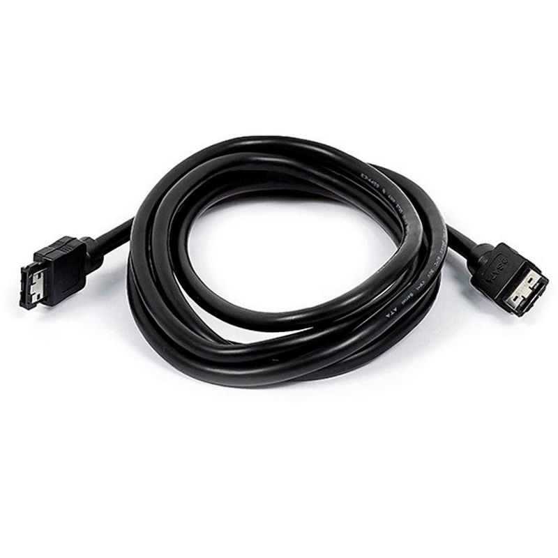 Monoprice DATA Cable - 6 Feet - Black | SATA 6 Gbps External Shielded Cable - eSATA to eSATA (Type I to Type I), 1 of 4