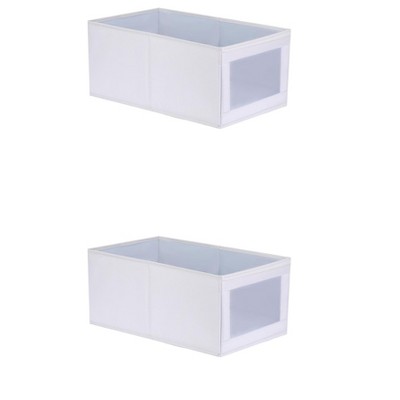 REGALWOVEN Foldable Decorative Storage Bin with Handles for Clothing Organizer 2 Pcs