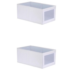 REGALWOVEN Foldable Decorative Storage Bin with Handles for Clothing Organizer 2 Pcs - 1 of 4