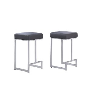 Best Master Furniture,Dorrington Faux Leather Backless Counter Height Stool (Set of 2) - 1 of 2