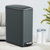 Slim Trash Can, 12.7-Gal (48 L) Garbage Can for Narrow Spaces with Soft-Close Lid, Stainless Steel, 15 Trash Bags Included - 3 of 3