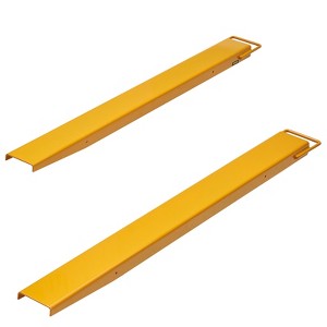 VEVOR Pallet Fork Extensions, 60" Length 4.5" Width, Heavy Duty Carbon Steel Fork Extensions for Forklifts, 1 Pair Forklift Extensions, Yellow - 1 of 4