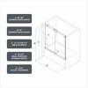 NicBex Shower Door 63"H Frameless 1 Fixed and 1 Shifted Shower Doors 304 Stainless Steel Large Pulleys with Adjustable Soft Closing Function, Chrome - 2 of 4