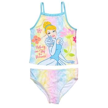 Disney Princesses,Princess Ariel Girls Tankini Top and Bikini Bottom Swim Set Little Kid to Big Kid
