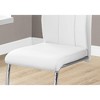 Monarch Specialties Dining Chair Set Of 2 Side Upholstered Kitchen Dining Room Pu Leather Look Metal White Chrome Contemporary Modern - 2 of 4