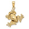 Black Bow Jewelry 14k Yellow Gold Articulated 3D Frog Pendant - 3 of 4