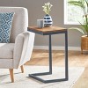 NicBex Modern C-shaped Coffee Table with Metal Frame Sofa Side Table Home Decor Accent Table Center Table for Living Room - 4 of 4