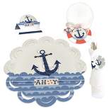 Big Dot of Happiness Ahoy - Nautical - Baby Shower or Birthday Party Paper Charger & Table Decorations Chargerific Kit for 8