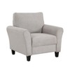 Modern Transitional Sand Hued Textured Fabric Upholstered 1pc Chair Attached Cushion Living Room Furniture - 3 of 4