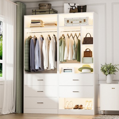 Aheaplus 48" Closet System with 5 Wood Drawers