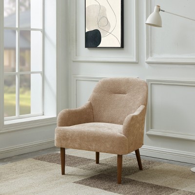 CENGHU Chenille Accent Chair, Modern Style Living Room Chair with Wood Legs, Comfy Armchair for Living Room, Bedroom, Office