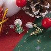 Green Crystal Christmas Tree Clip-On Earrings, Gold Tone Stud Design. - 2 of 4