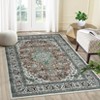 Machine Washable Area Rug Non Slip Rug Vintage Medallion Low Pile Foldable Rugs Stain Resistant Carpet For Bedroom Living Room Kids Room Study Room - 4 of 4