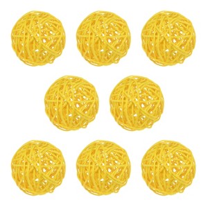 Unique Bargains Wicker Rattan Decorative DIY Crafts Balls for DIY Crafts 8 Pcs - 1 of 4