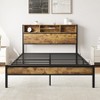 KWPZQEB Twin/Full/Queen Bed Frame, Storage Headboard with Charging Station, Metal Platform Bed with Bookcase, No Box Spring Needed, Easy Assembly - 4 of 4