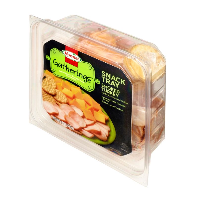 Hormel Gatherings Smoked Turkey, Cheddar Cheese &#38; Crackers Snack Tray - 14oz, 4 of 7
