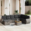 vidaXL Patio Sofa Set with Cushions Outdoor Furniture 9 Piece Poly Rattan - Gray without storage - 2 of 4