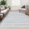 9x12 Modern Washable Area Rug - Low Pile Non-Skid Stain-Resistant Carpet for Living Room, Bedroom, Office - Grey - 4 of 4