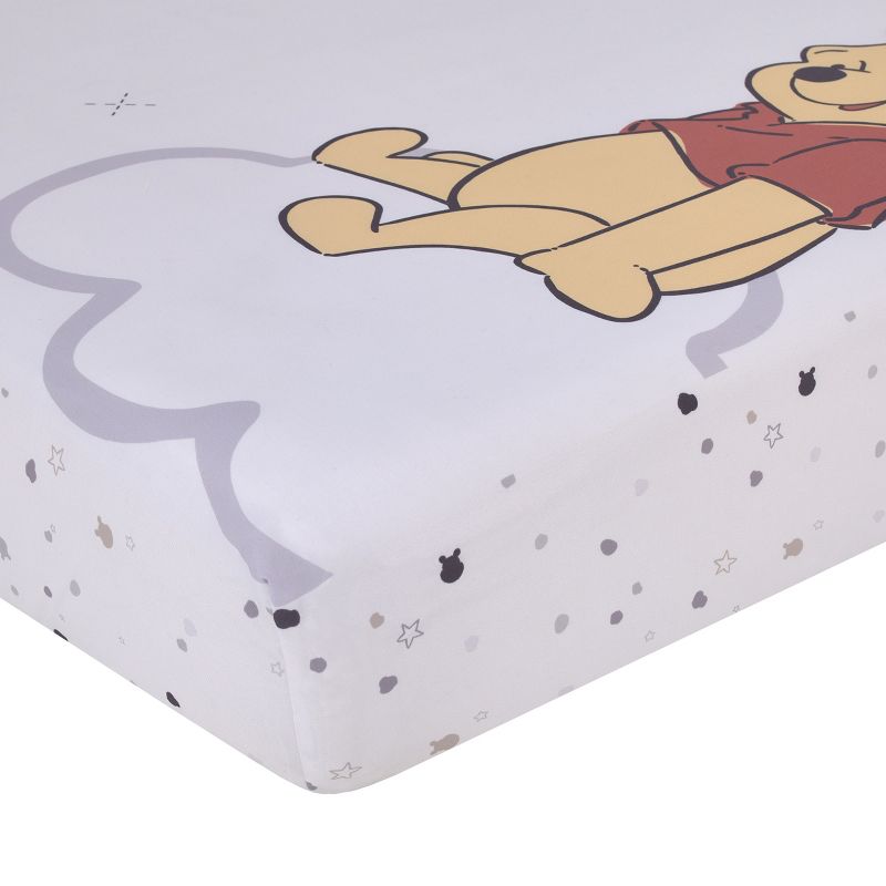 Disney Winnie The Pooh Blustery Day Tan, Red and White "Little Dreamer" Nursery Photo Op Fitted Crib Sheet, 2 of 5