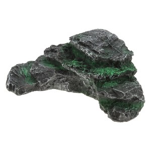 Unique Bargains Resin Tortoise Rock Turtle Basking Platform 8.1"x3.9"x2.9" Gray Green 1 Pcs - 1 of 4