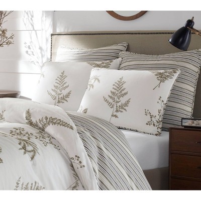 Willow Taupe and Cream Cotton Full/Queen Duvet Cover Set