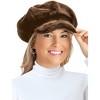 Collections Etc Faux Fur Newsboy Winter Hat, Stylish Plush Cap - 3 of 4