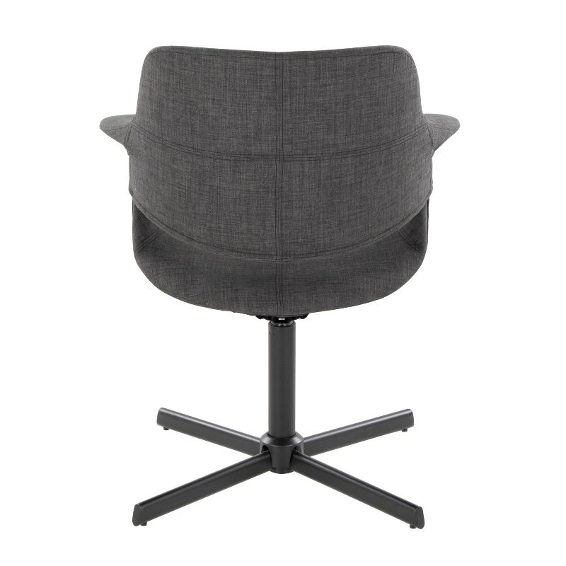 Vintage Flair Swivel Accent Chair Black/Charcoal - LumiSource, 5 of 10