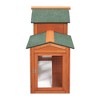 DOMETOUR Large Wooden Rabbit Hutch Indoor and Outdoor Bunny Cage with a Removable Tray and a Waterproof Roof, Orange Red - 4 of 4